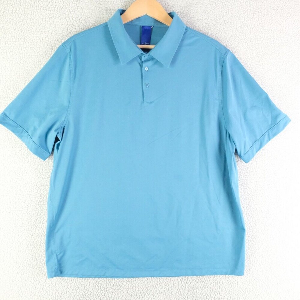 Kit Ace Polo Mens Extra Large Blue Short Sleeve Performance City Preppy Stretch
